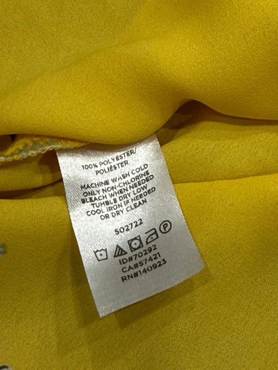 LOFT Bright Yellow Floral Ruffle Sleeve Top - Picture 8 of 8